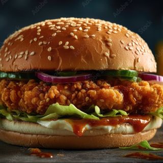 Spicy chicken burger menù