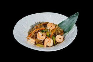 265. Spaghetti di soia con gamberi