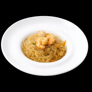 Spaghetti di soia con gamberi