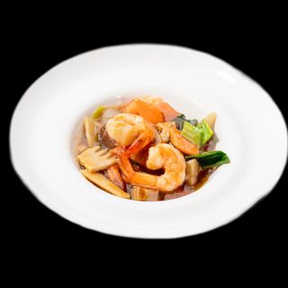 Gamberi funghi e bambù