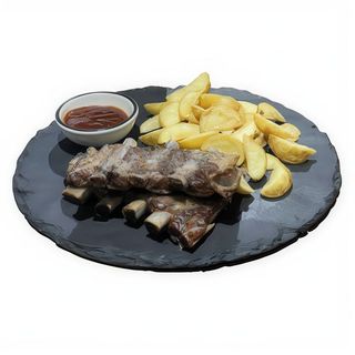 Costine di maiale al forno con contorno