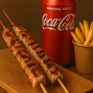 Menù spiedo x2 di maiale + patatine + bibita