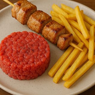 Menù tartare + spiedo di maiale + patatine + bibita