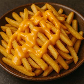 French fries con cheddar