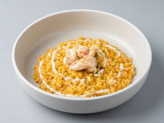 Risotto gamberi e salsa yogurt