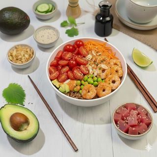 Menu poke large+birra