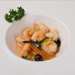 226. GAMBERI SALTATI CON VERDURE