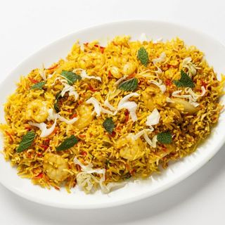 Prawn biriyani, (Gamberi) 