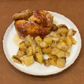 Mezzo pollo patate al forno