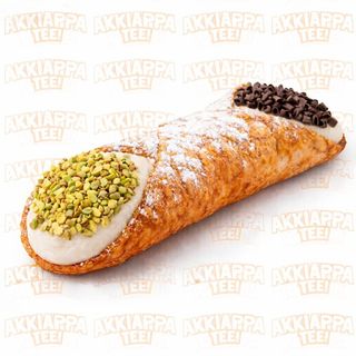Cannolo siciliano bigusto -  metà pistaccio e metà cioccolato