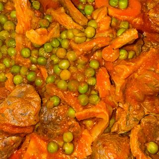 Ossobuco di vitello con piselli
