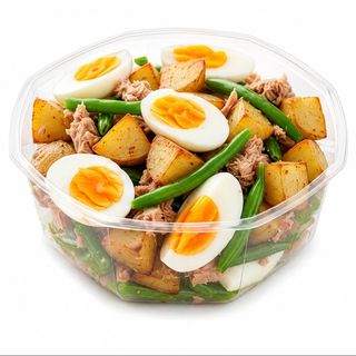 Insalata mix patate e fagiolini con uova e tonno 400 g