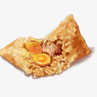 Riso glutinoso ripieno di carne e tuorlo 蛋黄粽