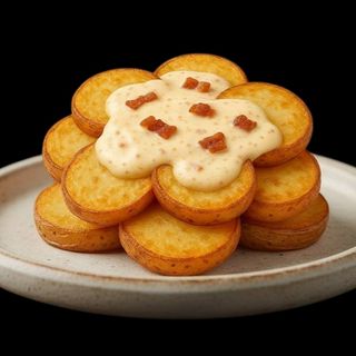 Patate con fonduta di formaggio