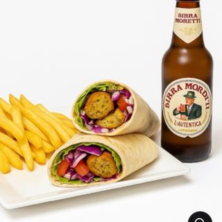 Menü piadina falafel con birra 66cl