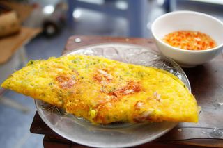 80 Omelette con gamberi e verdure