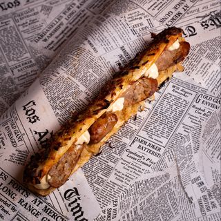 Salsiccia al finocchietto, verza brasata, maionese mostarda e miele