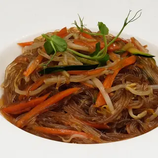 SPAGHETTI DI SOIA CON GAMBERI