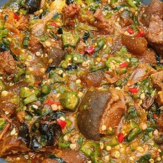 poundo yam and okra soup