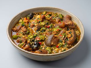 poundo yam and okra soup