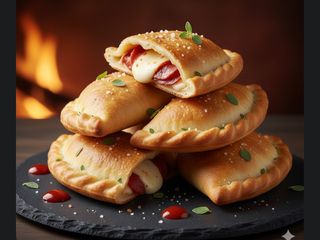 Calzone con mozzarella e prosciutto