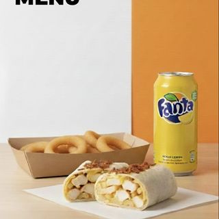 Tacos M +Anelli di cipolla +Fanta Lemon