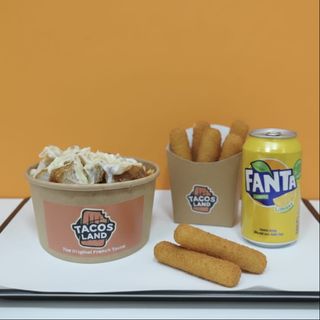 Bowl +cheese sticks + Bibita ( Sprite )