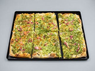 Zucchina pancetta e scamorza affumicata mezza teglia 6 pezzi