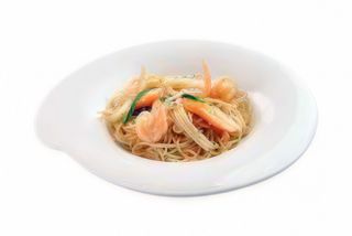 Spaghetti di riso con misto mare