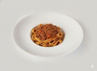 Tagliatelle tirate al mattarello con ragù alla bolognese