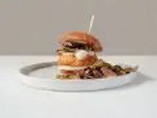 Hamburger di salmone grigliato Stracciatella di bufala e chips di zucchine