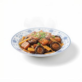 Maiale con funghi e bambù