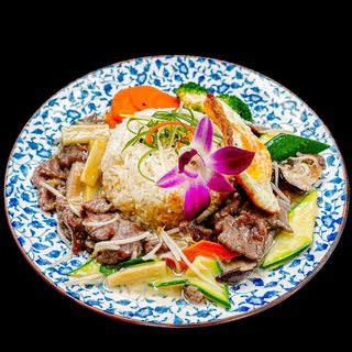 RISO CON MANZO E VERDURE