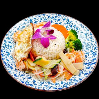 RISO CON GAMBERI E VERDURE