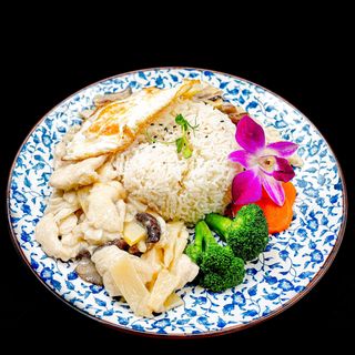 RISO CON POLLO E FUNGHI MISTI
