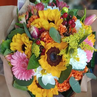 bouquet con girasoli