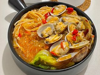 spaghetti soia vongole 花甲粉丝