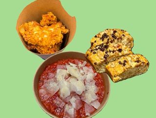 Fit nuggets+Riso al sugo e scaglie +Banana bread