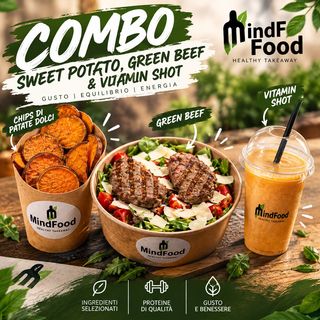 Sweet potatoes,green beef e vitamin shot