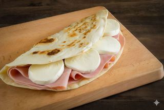 Piadina cotto e mozzarella