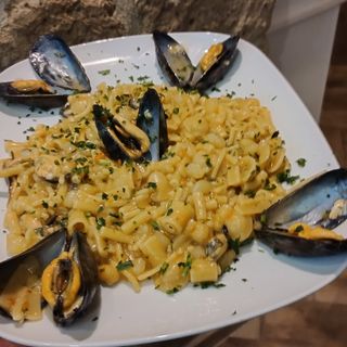 Pasta fagioli con cozze