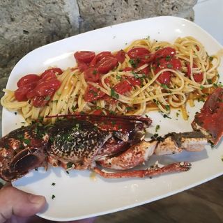 Paccheri con astice blù