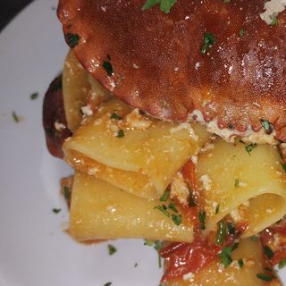 Paccheri con granchio porro per 2 persone