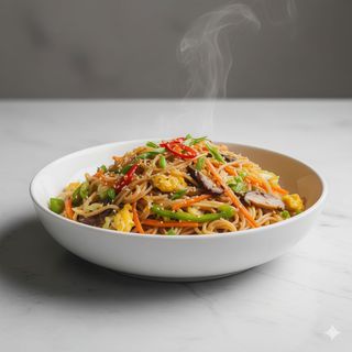 68 - Spaghetti di riso con verdure e uova