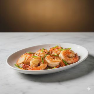 163 - Gamberoni allo zenzero saltato 6pz姜葱大虾