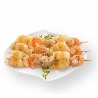 Spiedini di gamberi e calamari