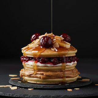 Almond & Cherry Bakewell Pancakes
