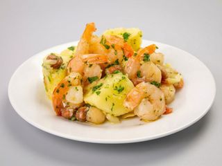 Gamberi con patate