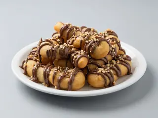 Gnocco con la Nutella e granella di nocciola