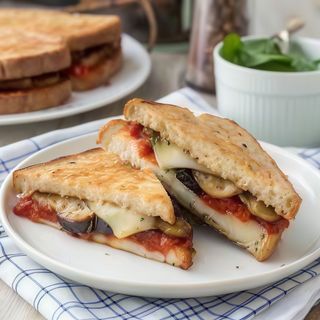 Melanzane e zucchine grigliate, scamorza affumicata, basilico